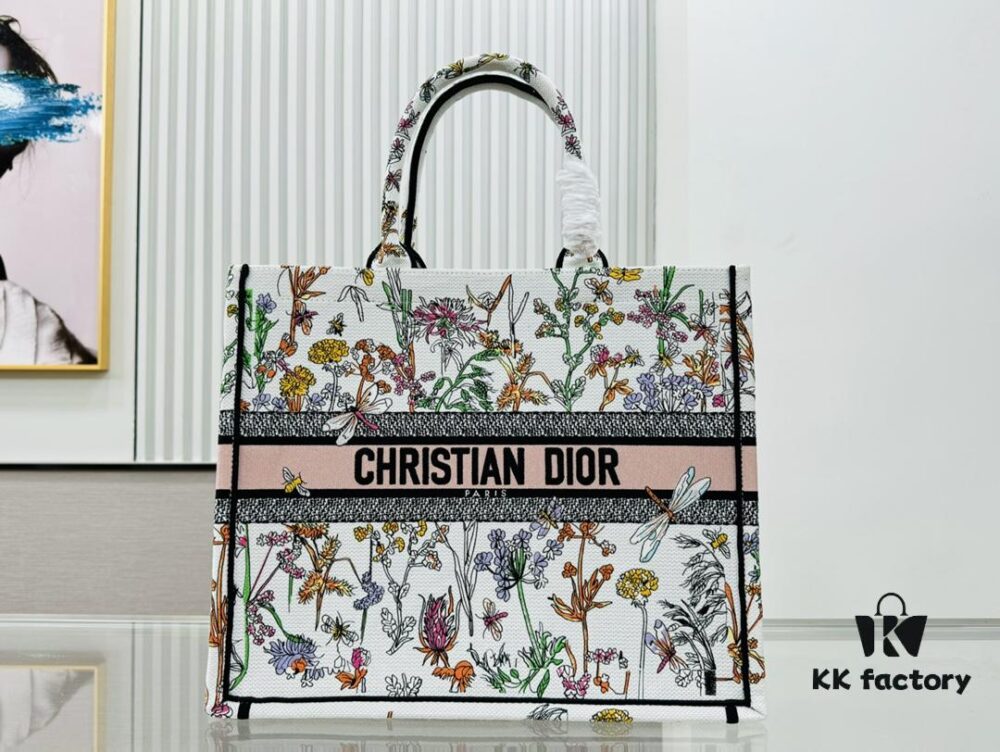 Dior Book Tote Large Size Original Order Thick Yarn Fabric