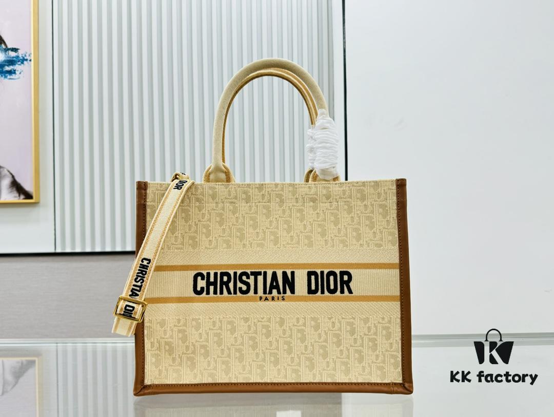 Dior Book Tote24 Early Spring New Arrival Medium Size with Leather Trim