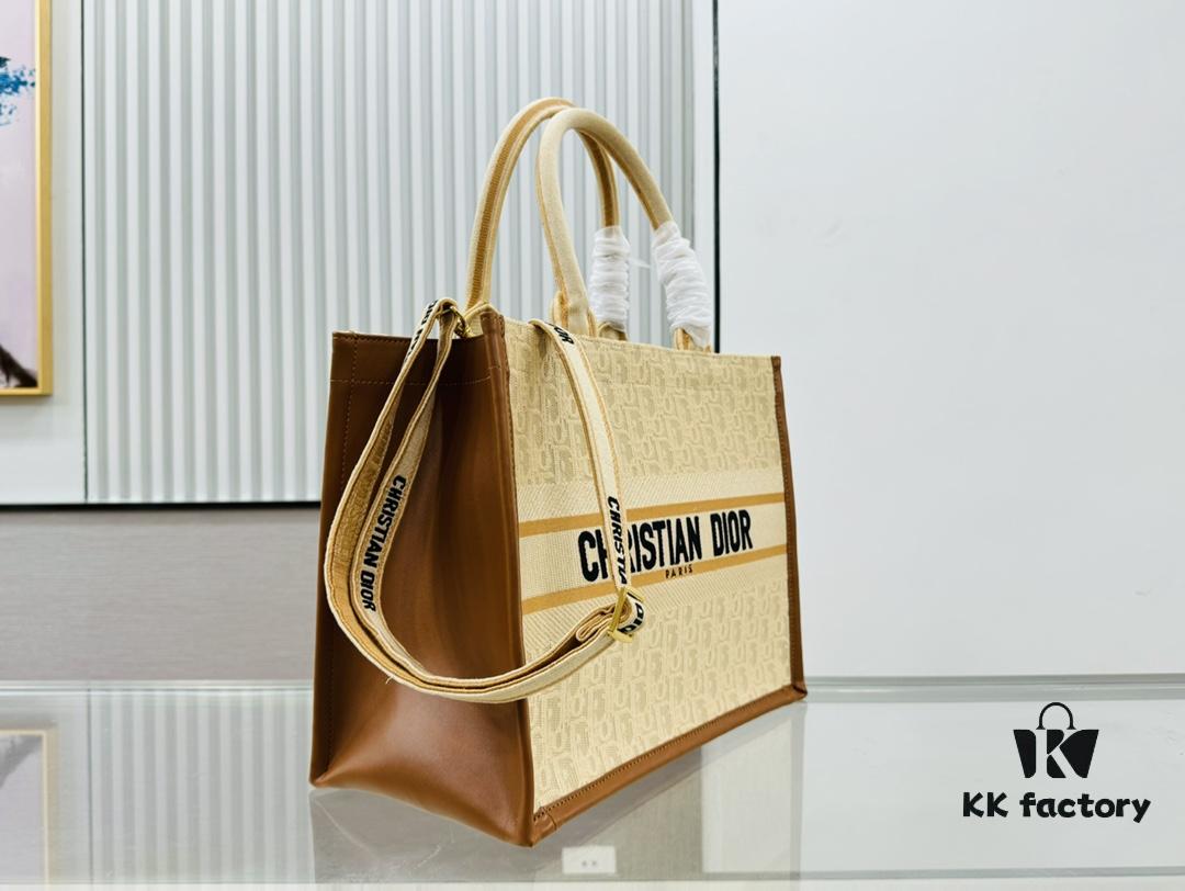 Dior Book Tote24 Early Spring New Arrival Medium Size with Leather Trim