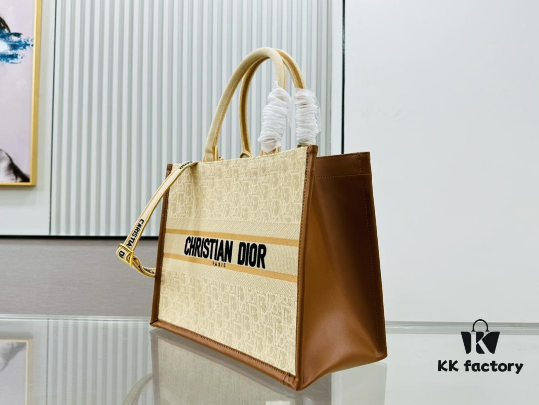 Dior Book Tote24 Early Spring New Arrival Medium Size with Leather Trim