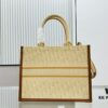 Dior Book Tote24 Early Spring New Arrival Medium Size with Leather Trim