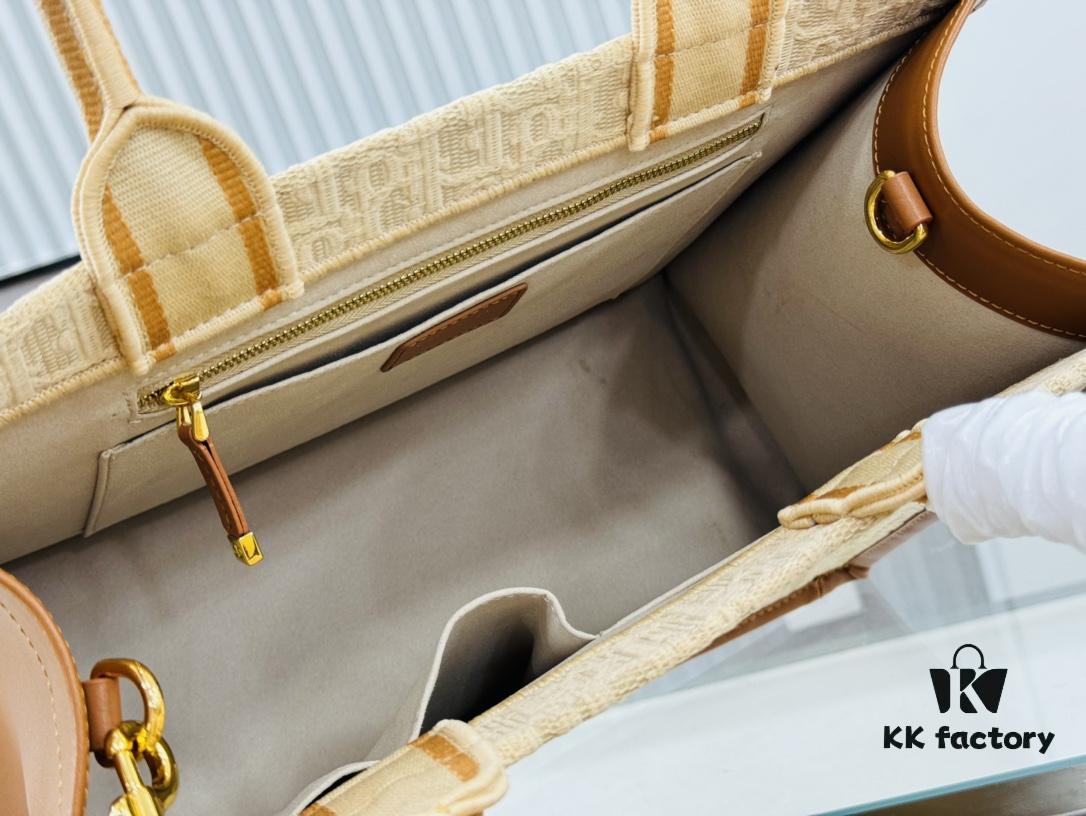 Dior Book Tote24 Early Spring New Arrival Medium Size with Leather Trim