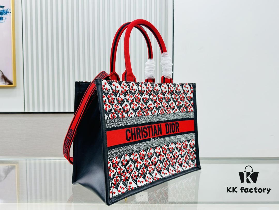 Dior Book Tote24 Early Spring New Arrival Medium Size with Leather Trim