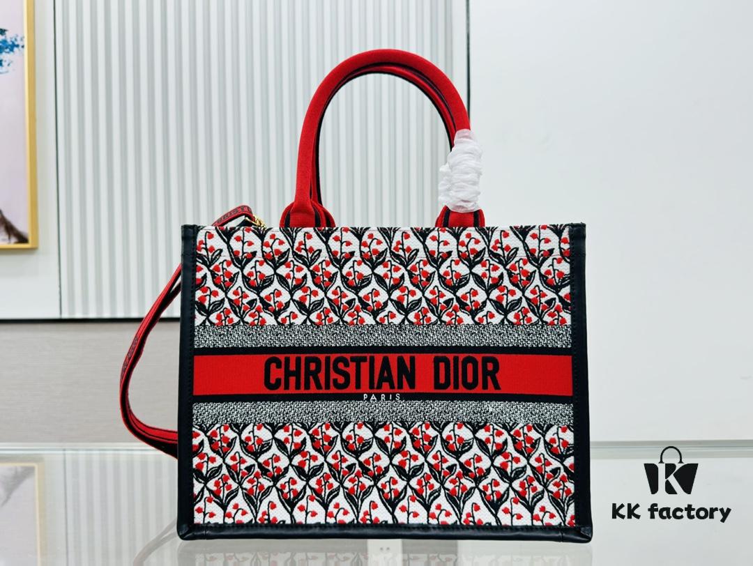 Dior Book Tote24 Early Spring New Arrival Medium Size with Leather Trim