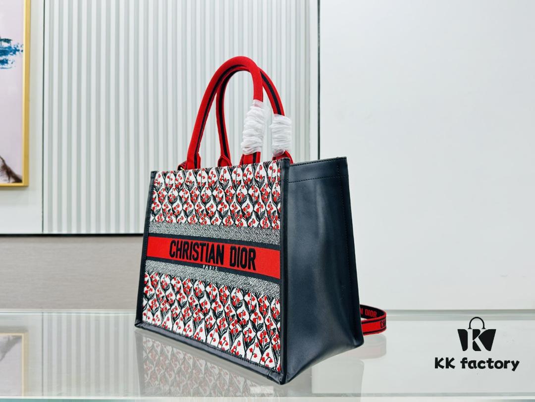 Dior Book Tote24 Early Spring New Arrival Medium Size with Leather Trim