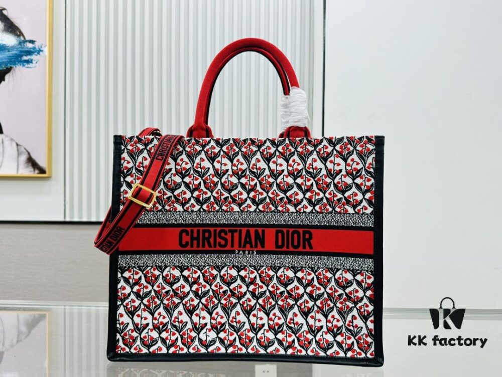 Dior Book Tote24 Early Spring New Arrival with Leather Trim Large Size