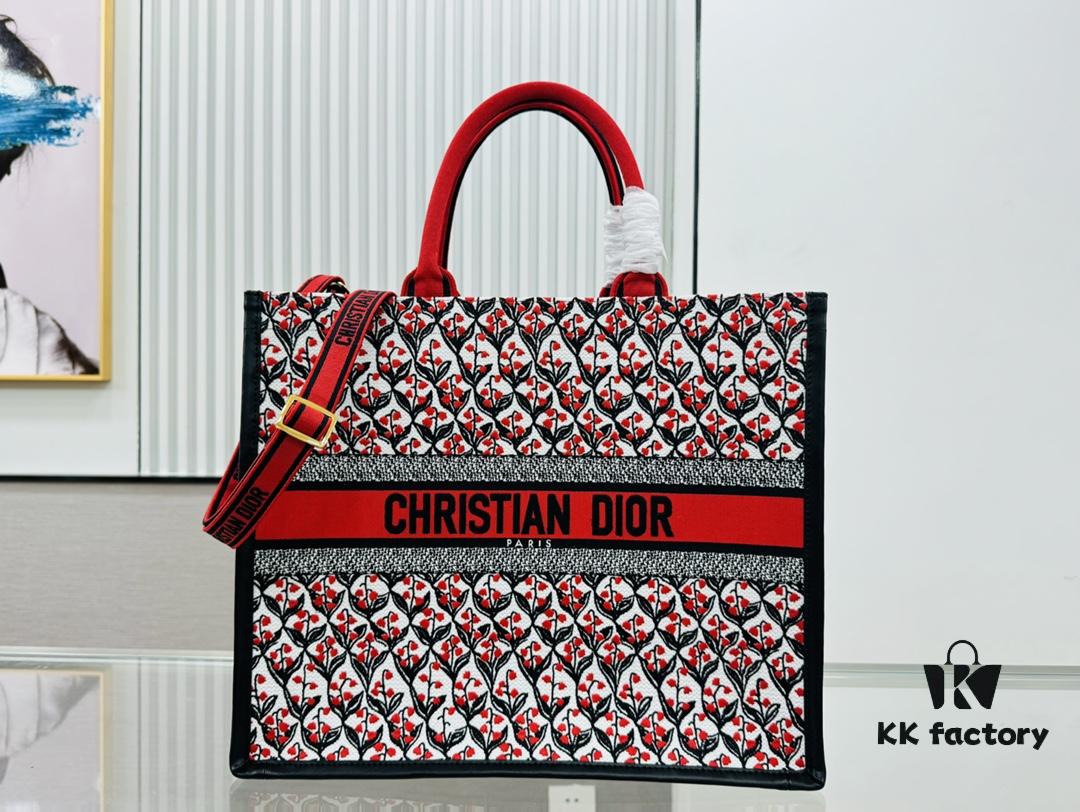 Dior Book Tote24 Early Spring New Arrival with Leather Trim Large Size