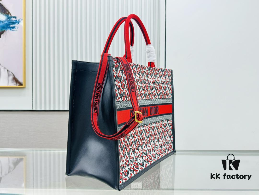 Dior Book Tote 24 Early Spring New Arrival, Large Size with Leather Trim