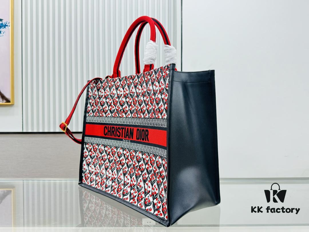Dior Book Tote 24 Early Spring New Arrival, Large Size with Leather Trim