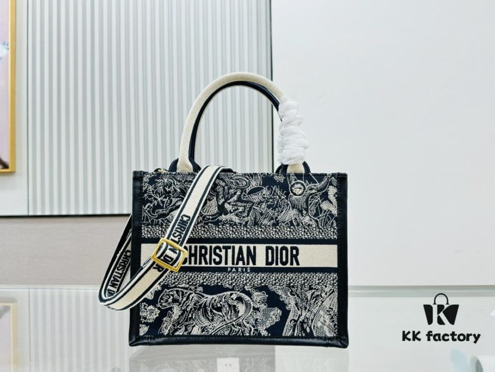 Black Blue Tiger, Small Size DIOR Book Tote24 Spring Collection