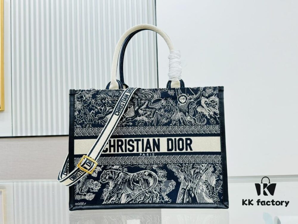Black Blue Tiger, Medium Size Dior Book Tote24 Spring New Arrival