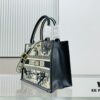 White Background with Black Bird, Small Size Dior Book Tote 24 Spring Collection