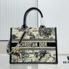 White Background with Black Bird, Medium Size Dior Book Tote 24 Early Spring New Arrival
