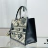 White Background with Black Bird, Medium Size Dior Book Tote 24 Early Spring New Arrival