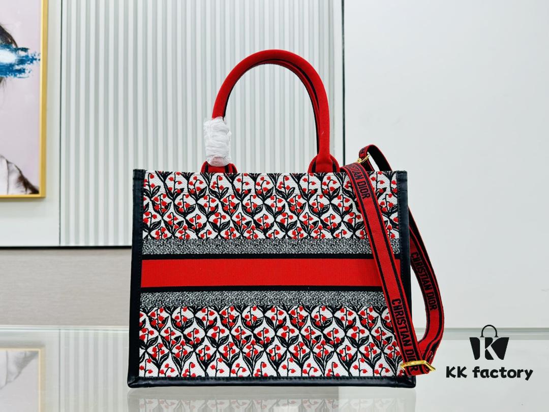 Dior Book Tote24 Early Spring New Arrival Medium Size with Leather Trim