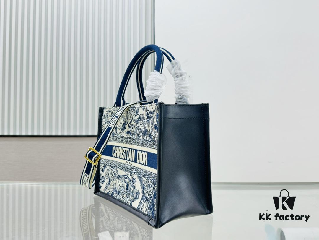 White with Blue Tiger, Small Size Dior Book Tote24 Spring Collection