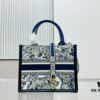 White with Blue Tiger, Small Size Dior Book Tote24 Spring Collection