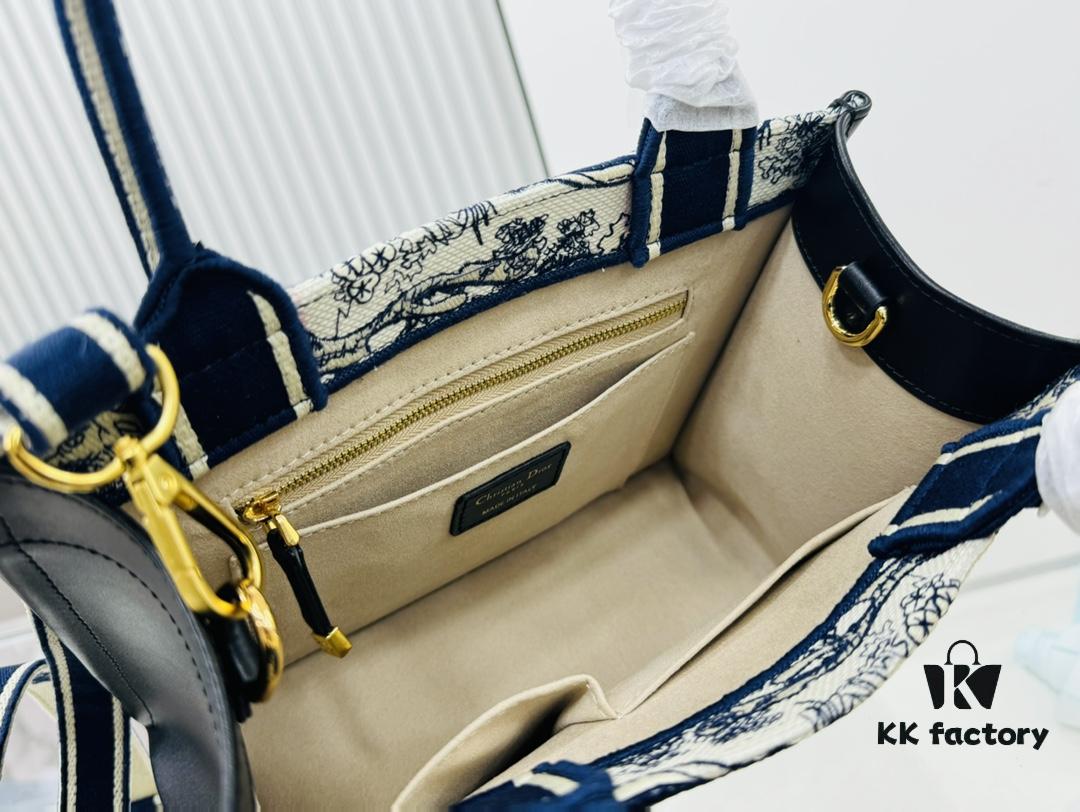 White with Blue Tiger, Small Size Dior Book Tote24 Spring Collection