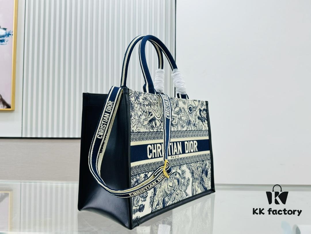 White with Blue Tiger, Medium Size Dior Book Tote 24 Spring/Summer New Arrival