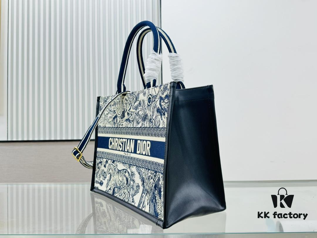 White with Blue Tiger, Medium Size Dior Book Tote 24 Spring/Summer New Arrival