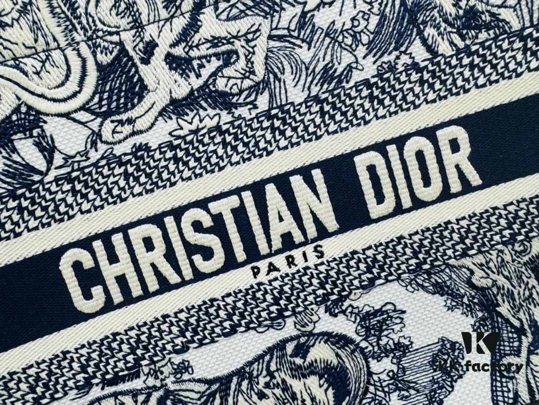 White with Blue Tiger, Small Size Dior Book Tote24 Spring Collection