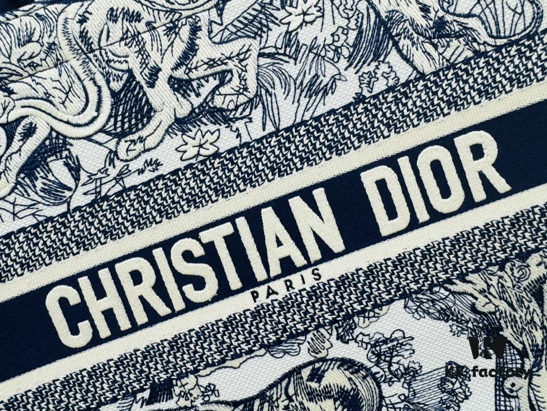 White with Blue Tiger, Medium Size Dior Book Tote 24 Spring/Summer New Arrival