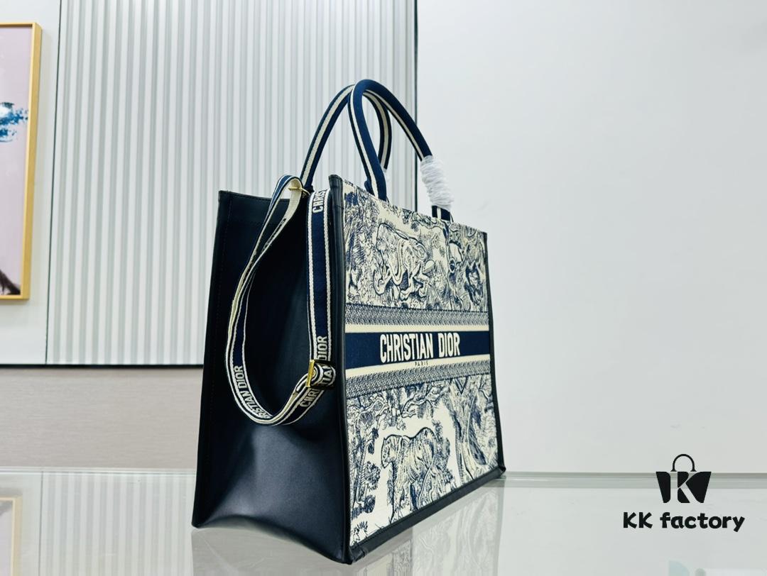White with Blue Tiger, Large Size Dior Book Tote 24 Spring/Summer New Arrival