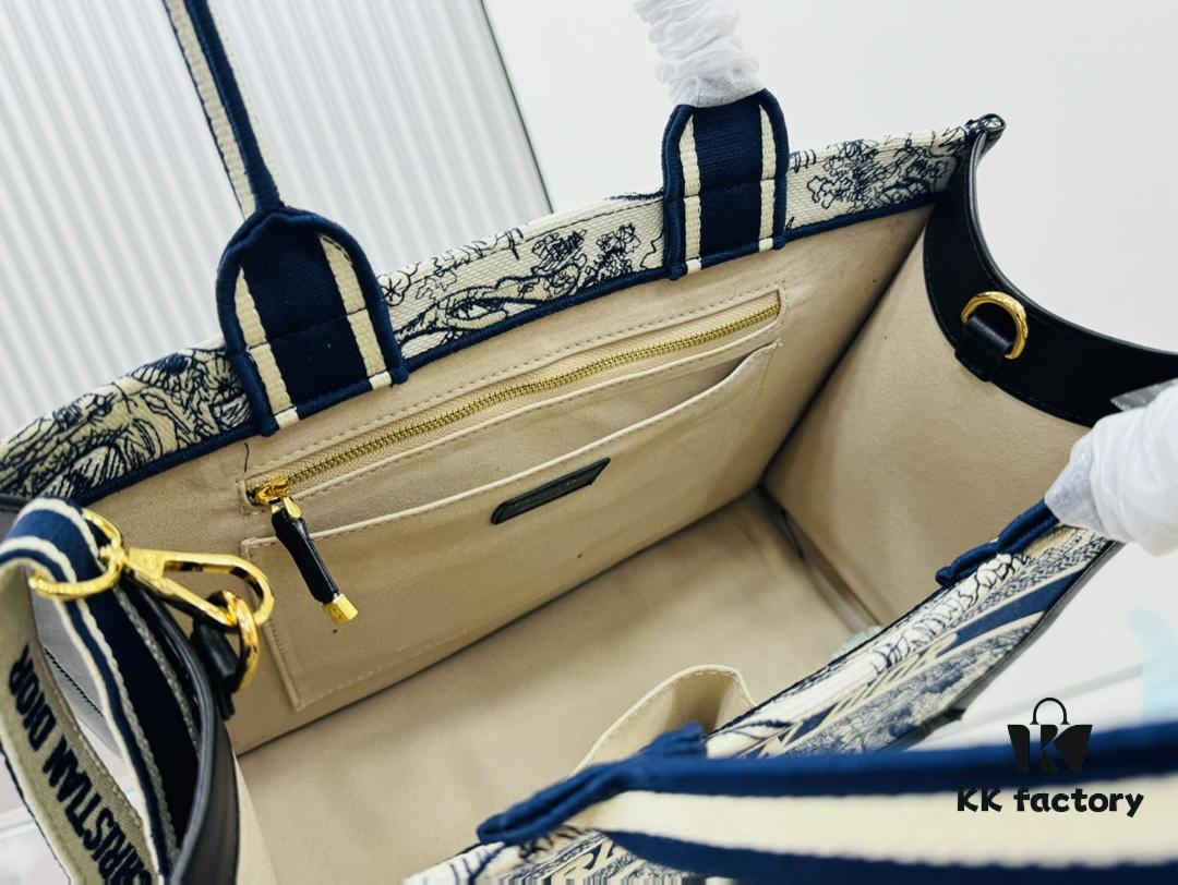 White with Blue Tiger, Medium Size Dior Book Tote 24 Spring/Summer New Arrival