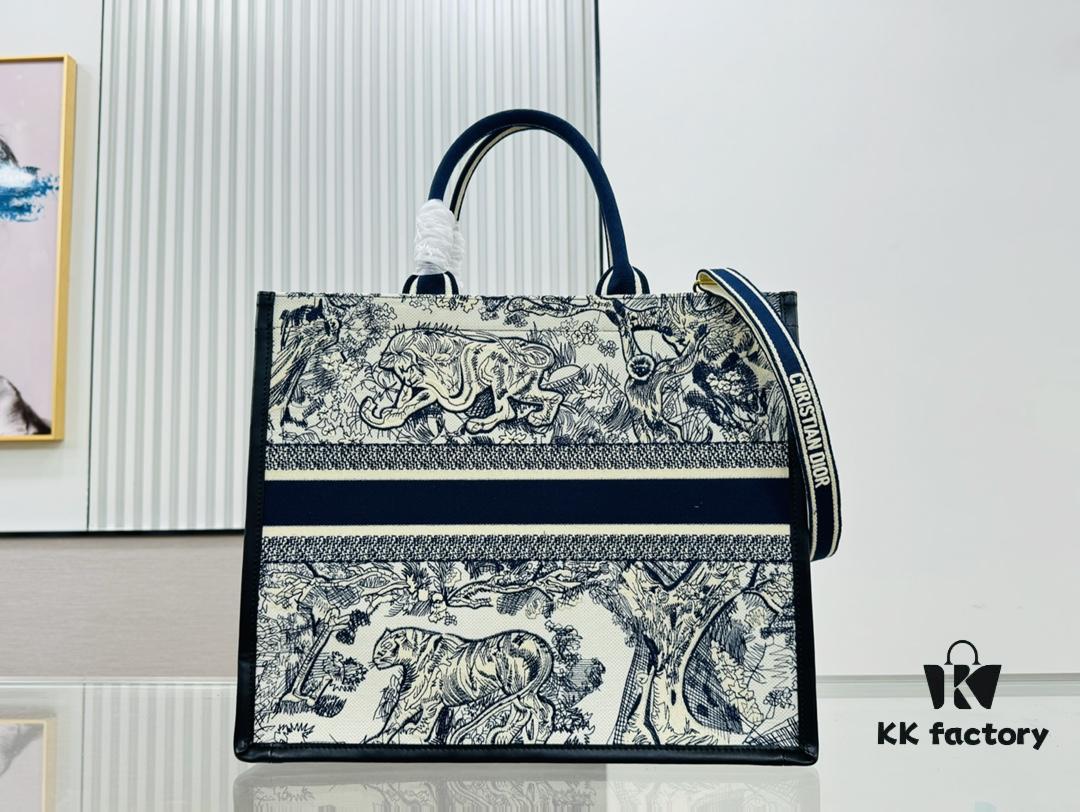 White with Blue Tiger, Large Size Dior Book Tote 24 Spring/Summer New Arrival