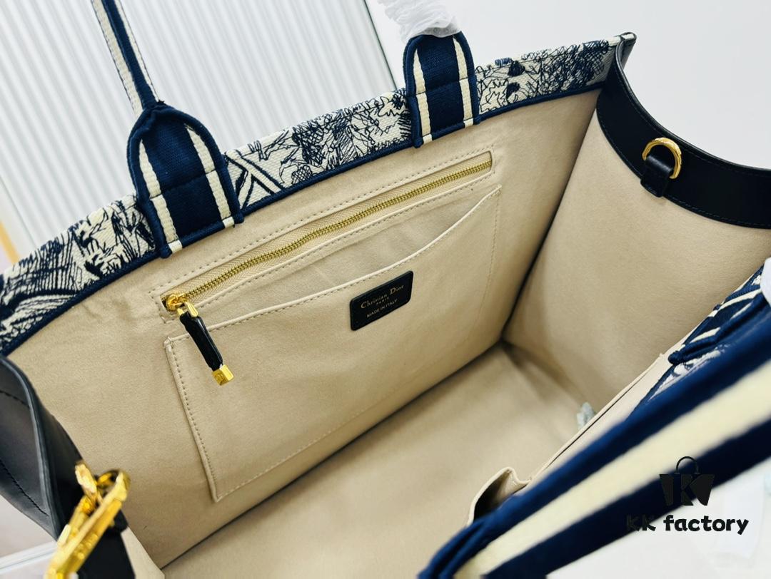 White with Blue Tiger, Large Size Dior Book Tote 24 Spring/Summer New Arrival