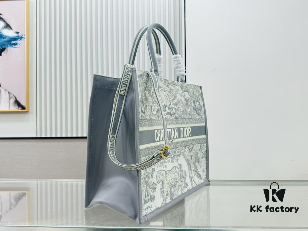Dior Book Tote24 Early Spring New Arrival with Leather Trim Large Size
