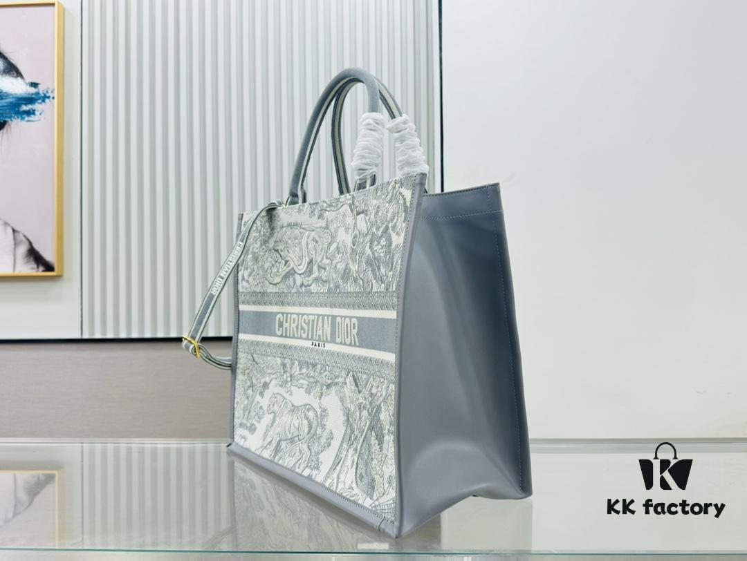 Dior Book Tote24 Early Spring New Arrival with Leather Trim Large Size