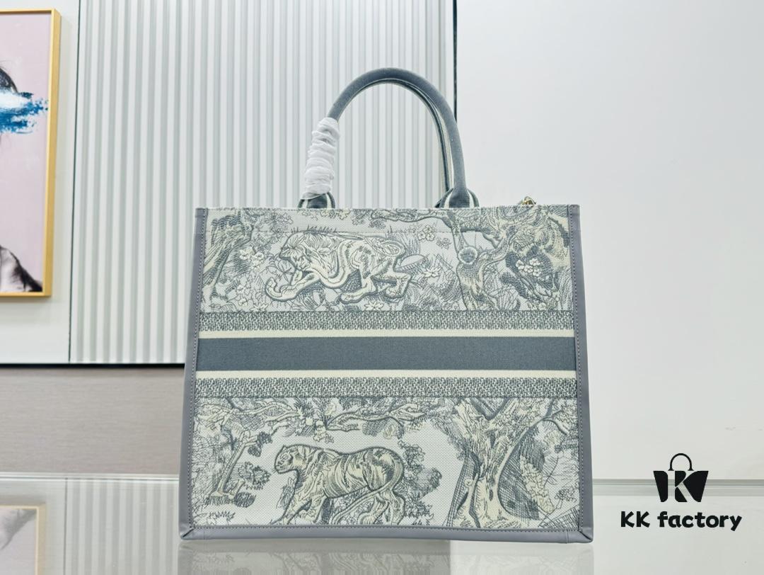 Dior Book Tote24 Early Spring New Arrival with Leather Trim Large Size