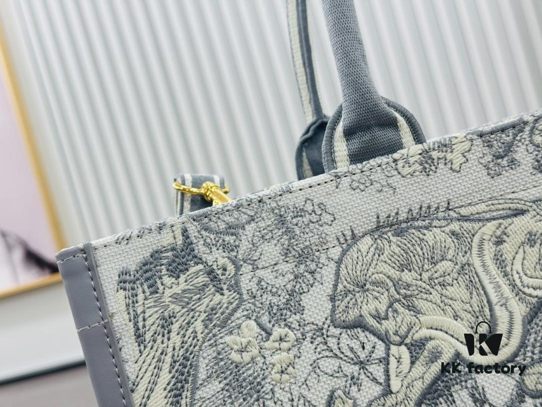 Dior Book Tote24 Early Spring New Arrival with Leather Trim Large Size