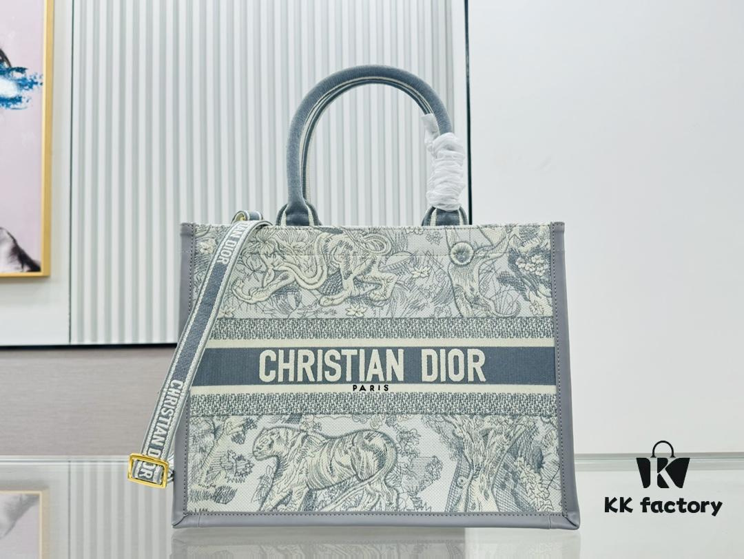 Dior Book Tote24 Early Spring New Arrival Medium Size with Leather Trim