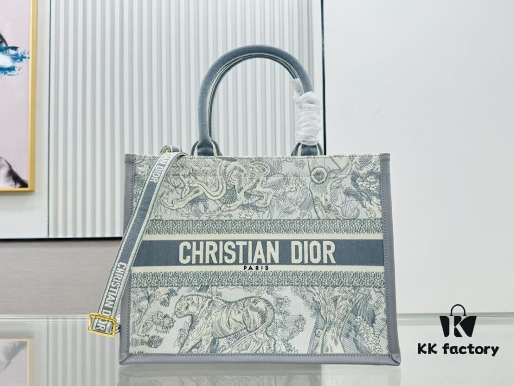 Dior Book Tote24 Early Spring New Arrival Medium Size with Leather Trim