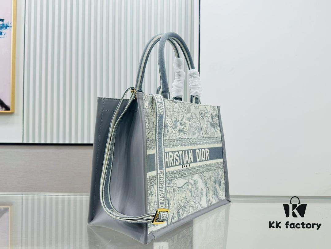 Dior Book Tote24 Early Spring New Arrival Medium Size with Leather Trim