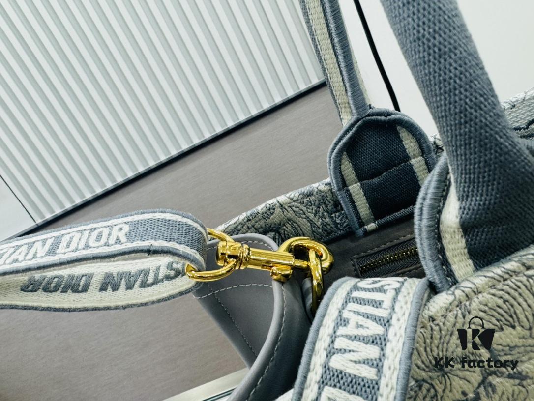 Dior Book Tote24 Early Spring New Arrival Medium Size with Leather Trim