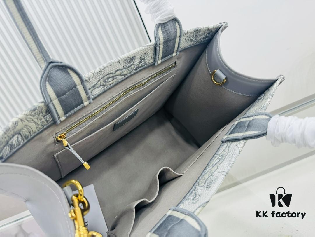 Dior Book Tote24 Early Spring New Arrival Medium Size with Leather Trim