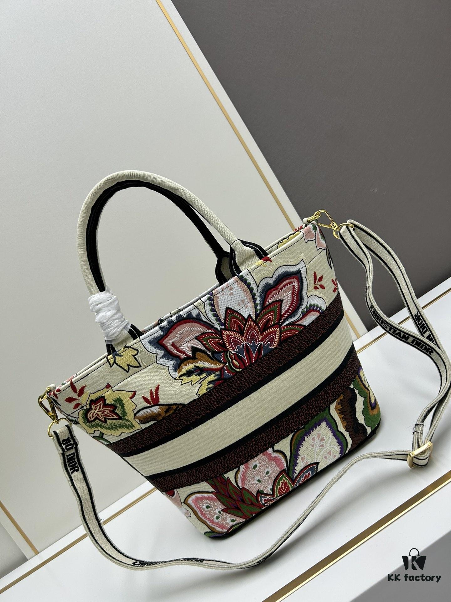 Dior ❤ (With Mini Bag + Strap) New Embroidered Basket Bag