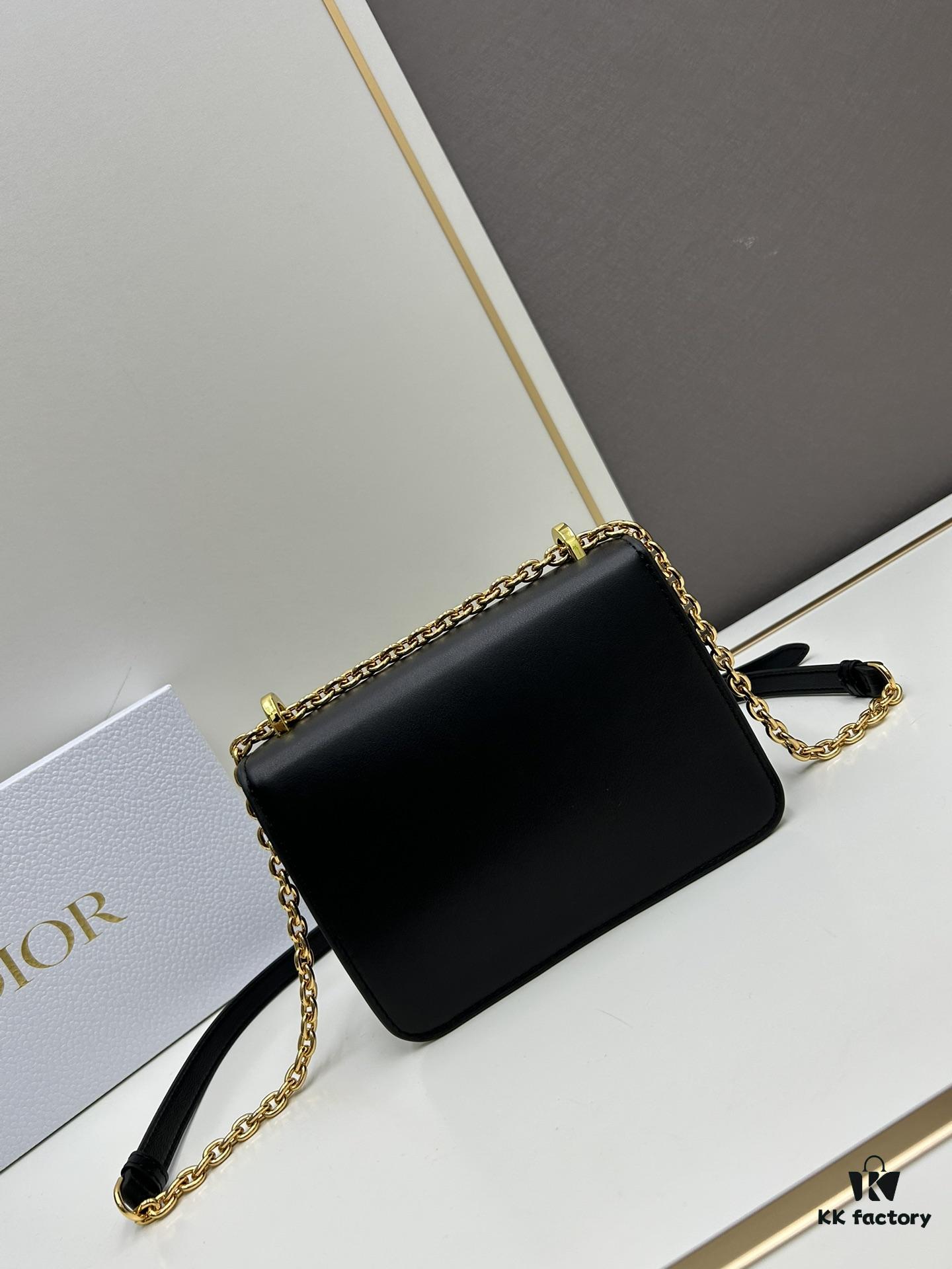 DIOR Top-Quality Genuine Leather Blue Oblique Print 30 Montaigne Avenue East-West Chain Handbag