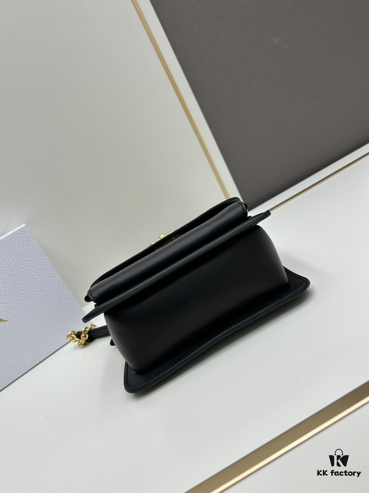 DIOR Top-Quality Genuine Leather Blue Oblique Print 30 Montaigne Avenue East-West Chain Handbag