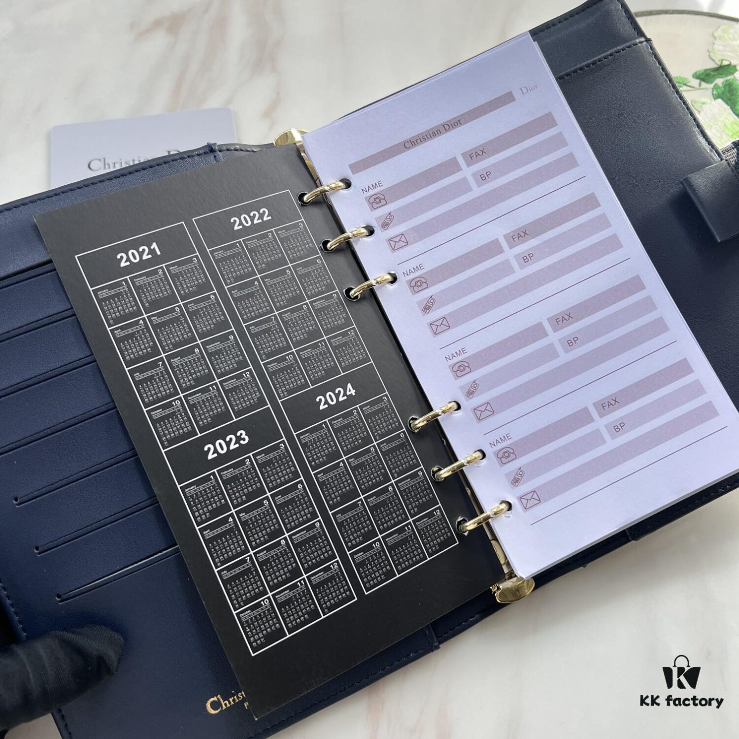 Dior Notebook - Counter Style, Fine and Smooth Material, Impeccable Craftsmanship, Interior Card Slots, Italian Lambskin Import, Size 15x19x4cm