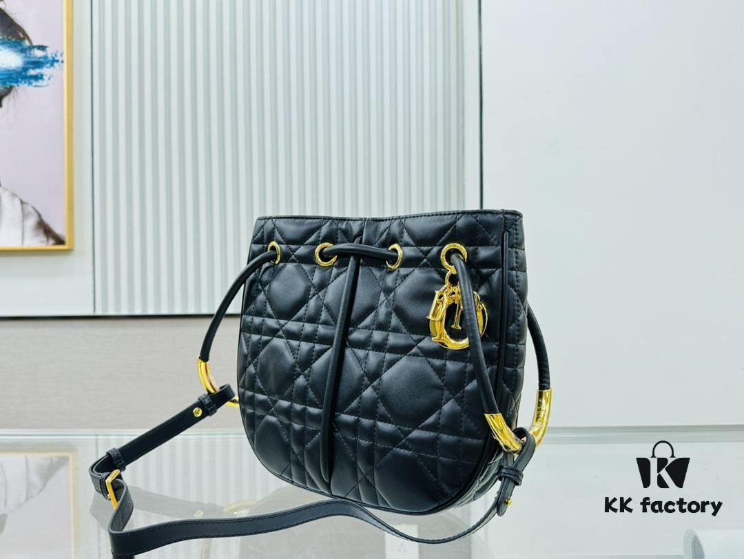 Dior Nolita Medium Bag in Black Lambskin with Cannage Quilting