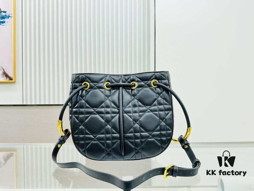 Dior Nolita Medium Bag in Black Lambskin with Cannage Quilting