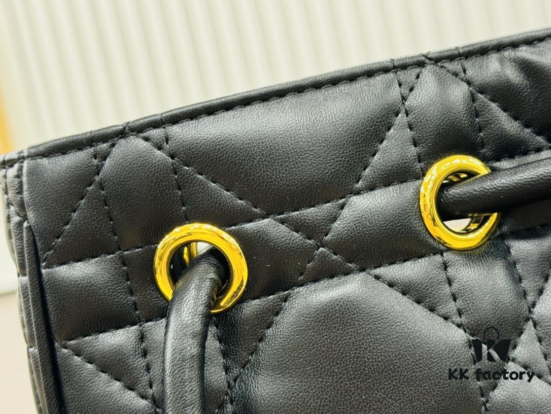 Dior Nolita Medium Bag in Black Lambskin with Cannage Quilting