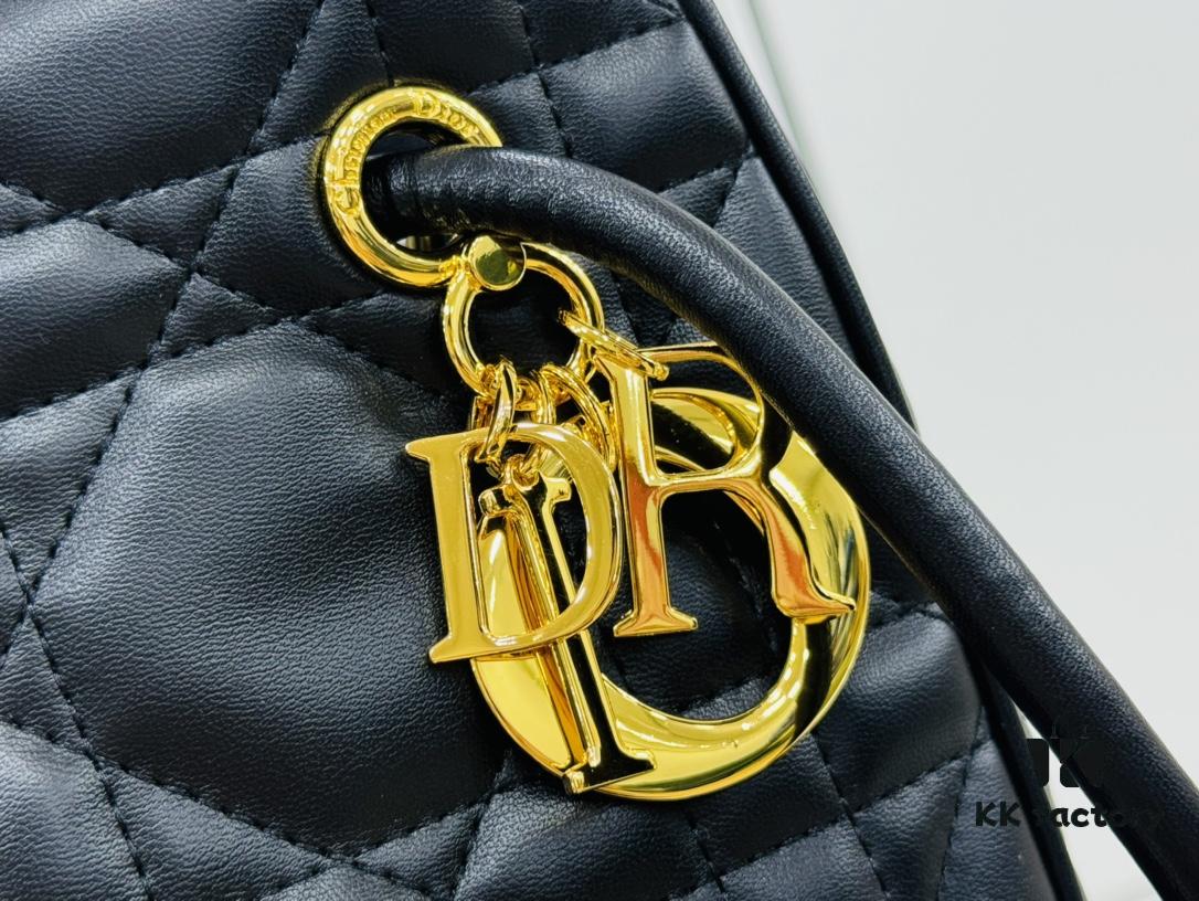 Dior Nolita Medium Bag in Black Lambskin with Cannage Quilting