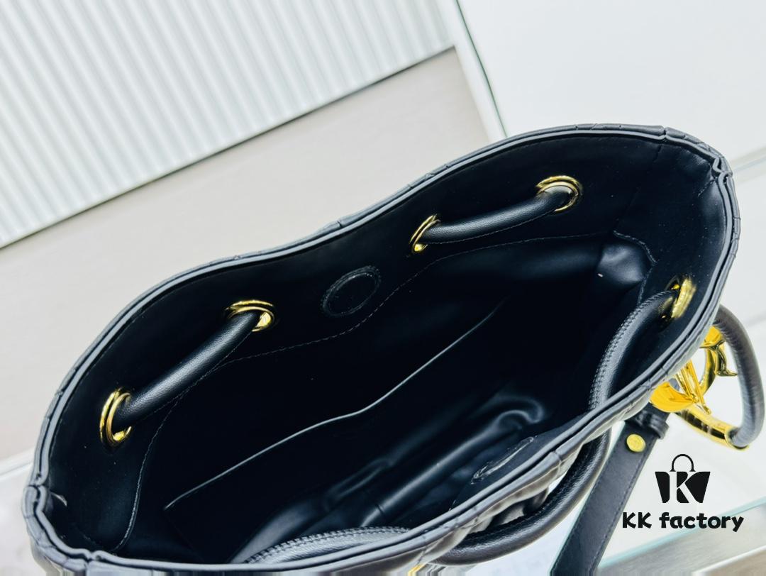 Dior Nolita Medium Bag in Black Lambskin with Cannage Quilting