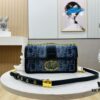 30 Montaigne East-West Chain Bag in Blue Denim Dior Oblique Jacquard