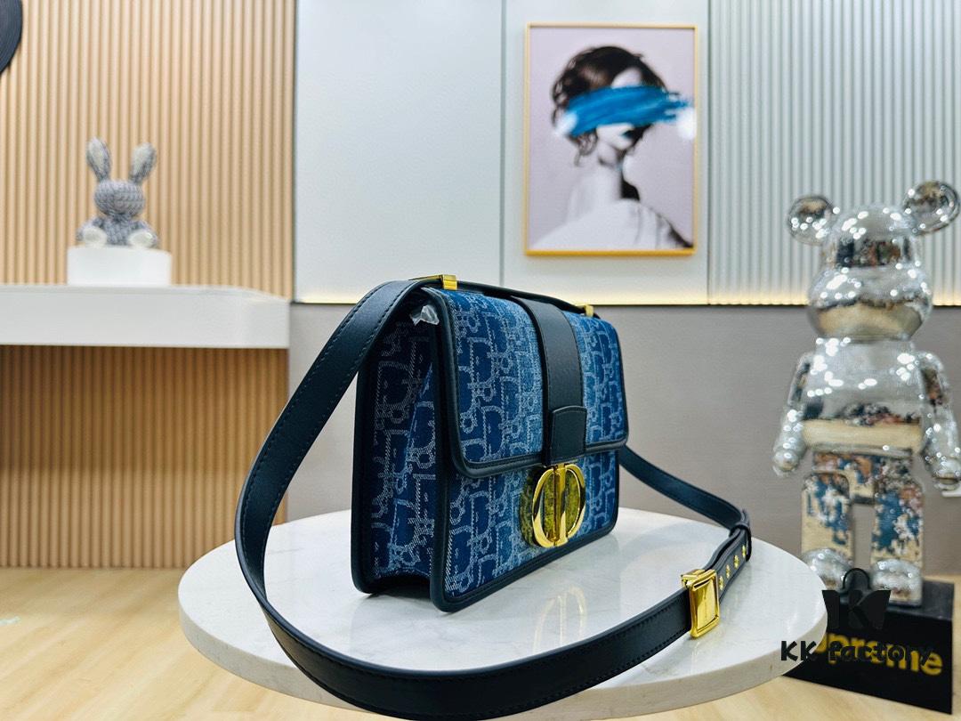 Dior 30 Montaigne Inspired Bag - Denim Blue